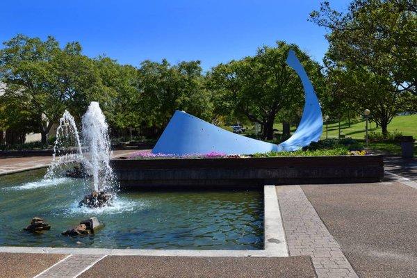 Oak Ridge Recreation Center Pond and Whale Sculpture