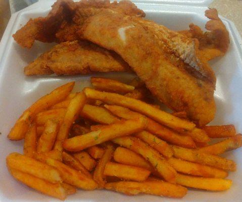 Fried fish and fries combo