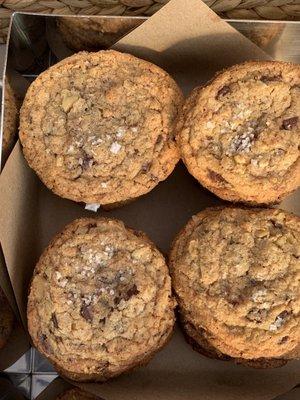 Salted chocolate chunk cookies with walnuts from The Miller's Table at Maine Grains