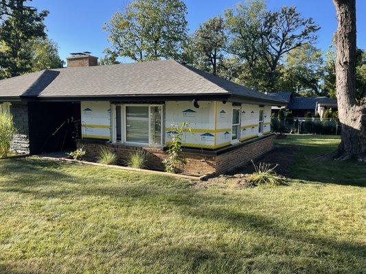 house wrap prior to siding install