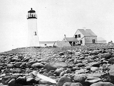 From the web. Photo taken in the 1800s.  The lighthouse and the keeper's house look the same today.