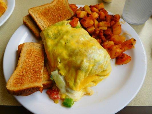 Nice fat, veggie omelet.