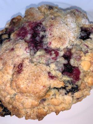 white chocolate mixed berry scone