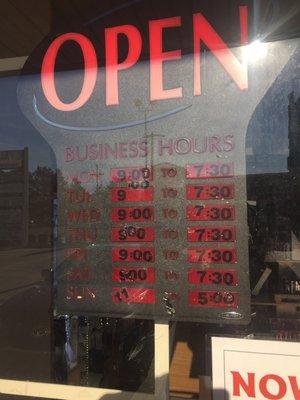 Operating hours