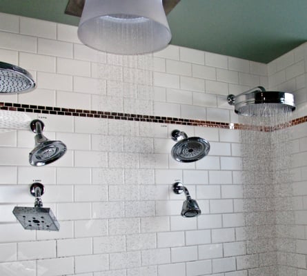 Working shower head display