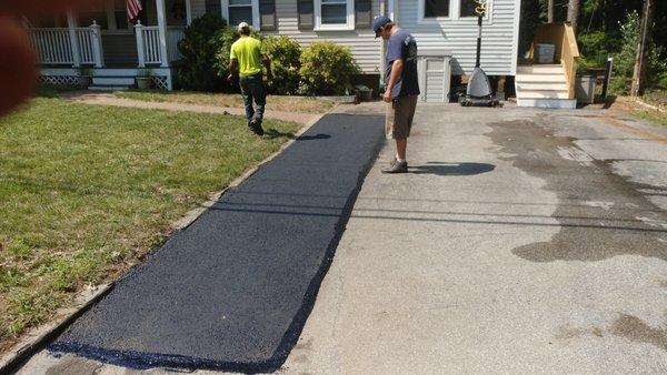 Remove and replace pavement repair with hot seam seal