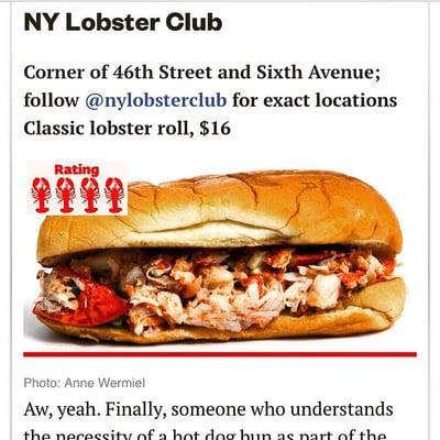 NY POST SAYS we have the BEST Lobster Roll In Midtown! Follow us on Twitter too catch the Blue anchor near you!