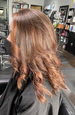 Golden Red Carmel Balayage