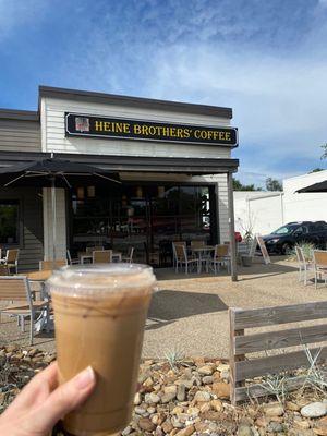 Iced Dirty Chai Latte with oatmilk and lavender