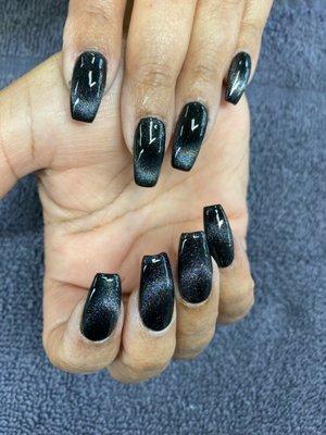 Cat eye gel with dip #natural nails #NailsbyLanie