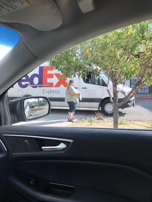 Walked my packet to the FedEx truck and waited for driver at the end of the day!