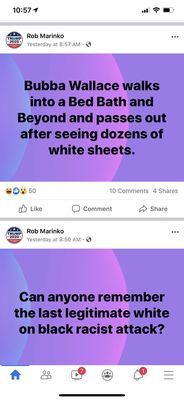 Straight from the racist public fb page