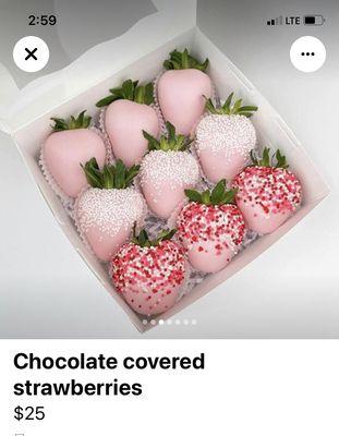 Box of chocolate cover strawberries