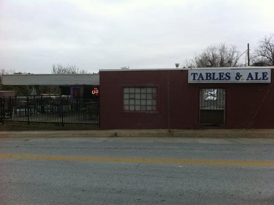 Front of the bar.