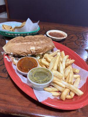 Torta with a side of fries