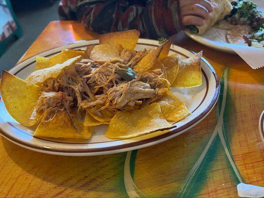 The item we canceled but were served and charged for anyway.  Burnt chips.