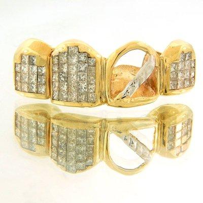 Custom made diamond gold grills