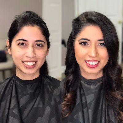 Bridal trial before and after