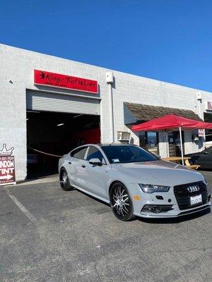 2019 Audi a7 wrapped in gloss rock grey by avery dennison