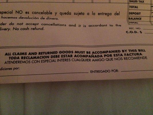 BUYER BEWARE! COMPRADORES ESTÉN ALERTA! THEY DO NOT HONOR THEIR CONTRACT!  NO HONRAN LO QUE ESTÁ ESCRITO EN SU CONTRATO!