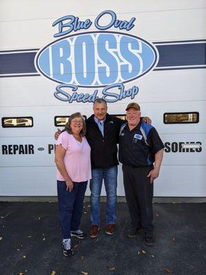 The Owners Jim and Cindy with a very good friend!