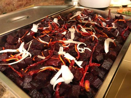 Remolacha Asada with Shaved Sheep's Cheese and Pepper Chips