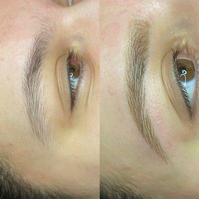 Brow tint and wax