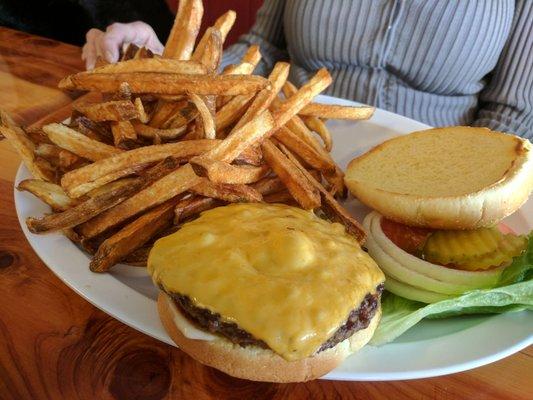 Burger and fried