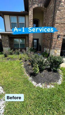 Landscape clean up and mulch  Low maintenance clean look.