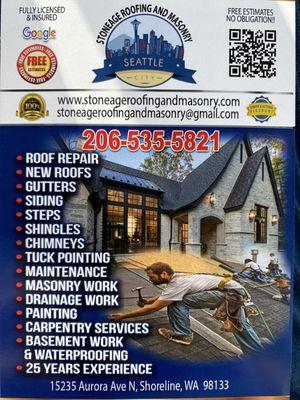 Stoneage roofing and masorny