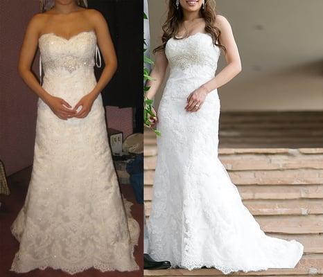 they magically transformed my wedding dress in just 2 days!