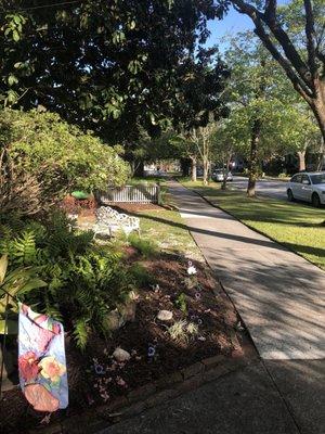 The view down the street. Lots of historic homes & a short walk to the harbor.