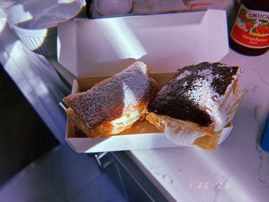 chocolate cream puff & guava cream puff