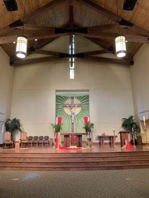 Looking at the Sanctuary from the Nave of the church. 6/9/19