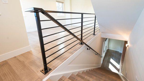 Custom interior metal handrails.