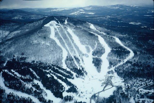 Aerial view of Mt. Abram - celebrating their 60th Anniversary at the Museums of the Bethel Historical Society. FMI: 207-824-2908