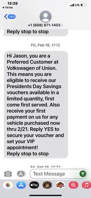 They say first payment on us on any vehicle!!! Not true only new!!!