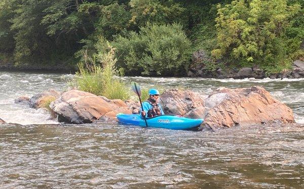 Current Adventures guide Kim mentally preparing for another big day on the river.