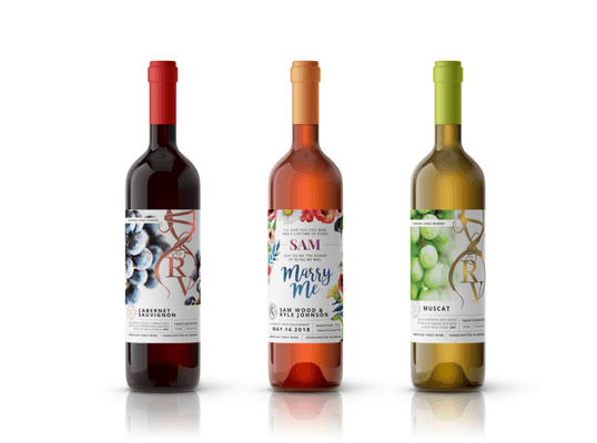 Client branding work: custom wine labels