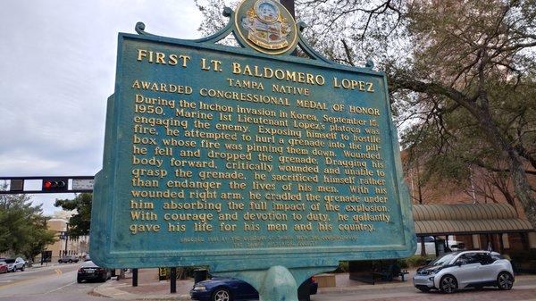 First Lt. Baldomero Lopez Historical Marker in Tampa FL