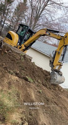 our retaining wall crew was in the process of building, a concrete precast retaining wall at this project in Williston VT