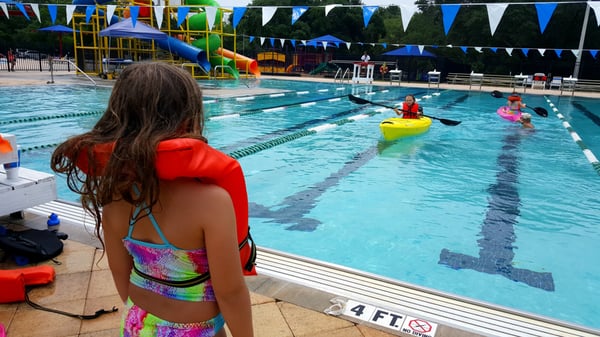 Kayaking at the pool