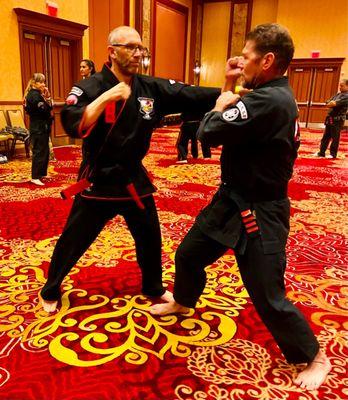 Black belts from Belgium and Las Vegas at the annual camp in Las Vegas.