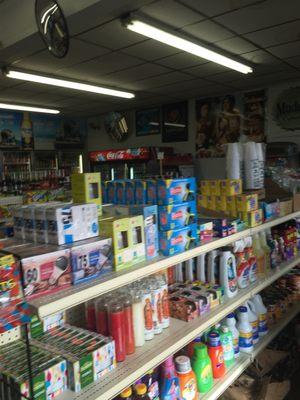 Inside of store. Large selection of various items.