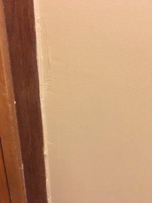 Drywall work and missed spots painting