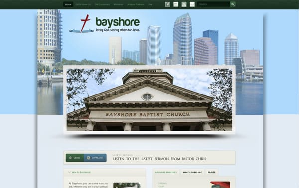 Website for Bayshore Baptist Church in Tampa