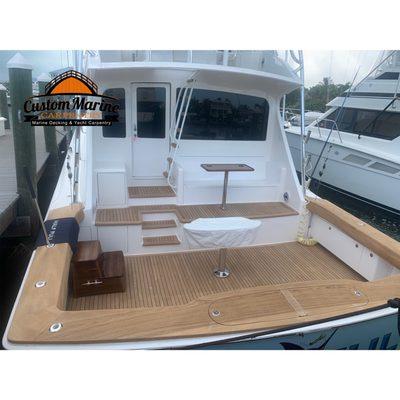 New Teak deck and Coaming&Cover boards done!   #teakdecking #boatflooring #custommarinecarpentry #FortLauderdale  #monroecounty