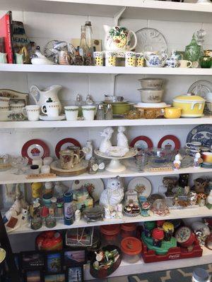 Dishes, crocks, toys and figurines