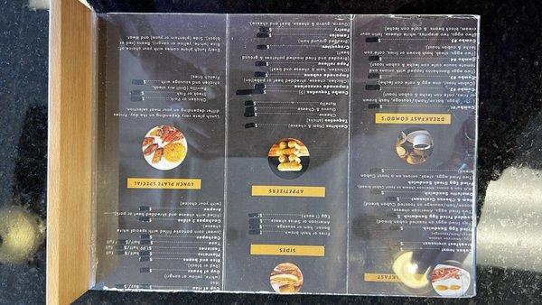 More of the menu