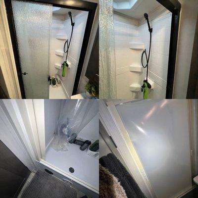 2022 FR3 Shower glass door replaced with retractable sliding door